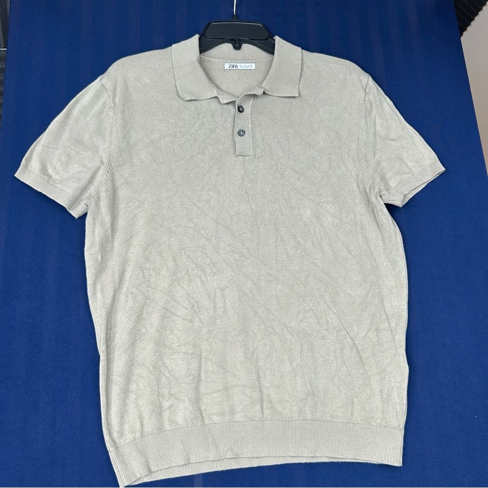 Zara Women’s Light Tan‎ Polo Shirt Size Large